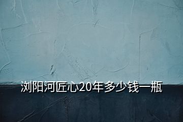 瀏陽河匠心20年多少錢一瓶