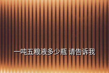 一噸五糧液多少瓶 請(qǐng)告訴我