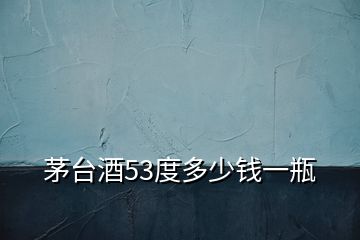 茅臺(tái)酒53度多少錢一瓶