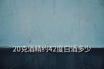 20克酒精約42度白酒多少