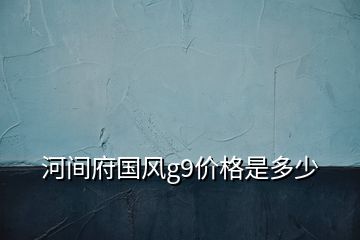 河間府國風(fēng)g9價格是多少