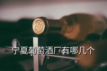 寧夏葡萄酒廠有哪幾個