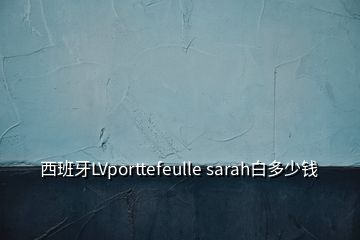 西班牙LVporttefeulle sarah白多少錢