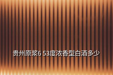 貴州原漿6 53度濃香型白酒多少