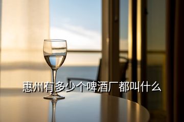 惠州有多少個(gè)啤酒廠都叫什么