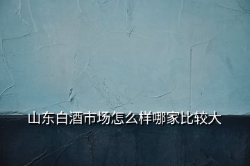 山東白酒市場怎么樣哪家比較大