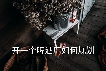 開一個啤酒廠如何規(guī)劃