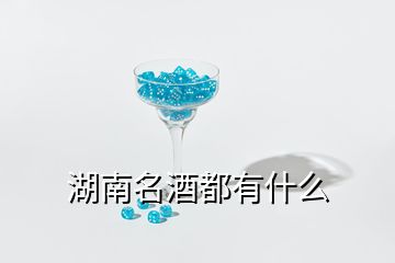 湖南名酒都有什么