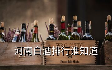 河南白酒排行誰知道