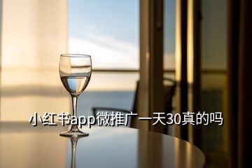 小紅書app微推廣一天30真的嗎