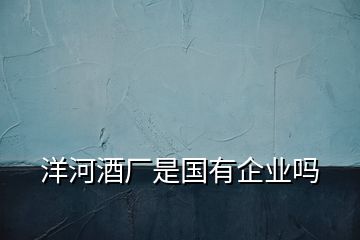 洋河酒廠是國有企業(yè)嗎