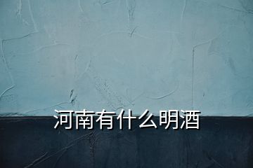 河南有什么明酒