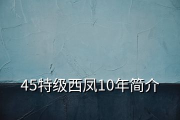 45特級西鳳10年簡介