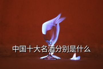 中國(guó)十大名酒分別是什么