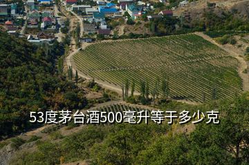 53度茅臺(tái)酒500毫升等于多少克