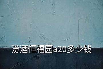 汾酒恒福園a20多少錢