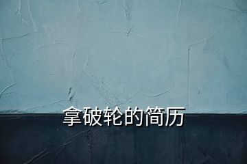 拿破輪的簡(jiǎn)歷