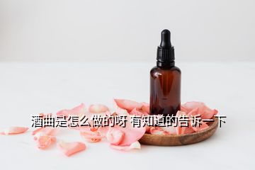 酒曲是怎么做的呀 有知道的告訴一下