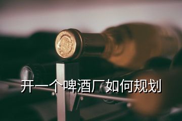 開一個(gè)啤酒廠如何規(guī)劃