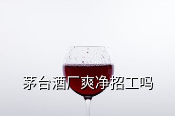 茅臺酒廠爽凈招工嗎