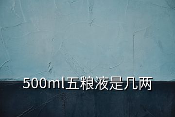 500ml五糧液是幾兩