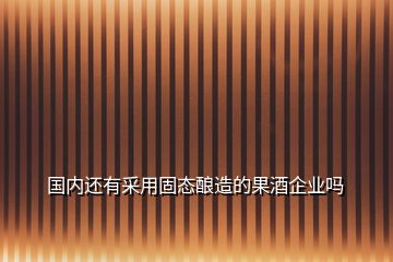 國內(nèi)還有采用固態(tài)釀造的果酒企業(yè)嗎