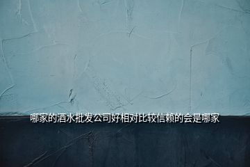 哪家的酒水批發(fā)公司好相對(duì)比較信賴的會(huì)是哪家