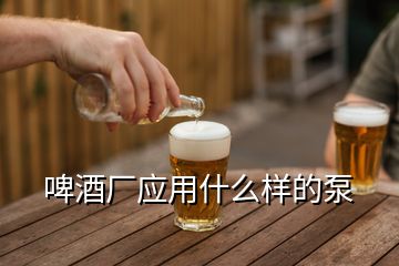 啤酒廠應用什么樣的泵