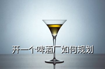 開一個(gè)啤酒廠如何規(guī)劃