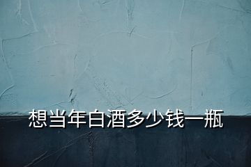 想當(dāng)年白酒多少錢一瓶