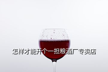 怎樣才能開個(gè)一擔(dān)糧酒廠專賣店