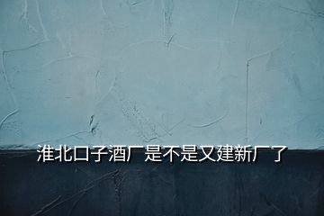 淮北口子酒廠是不是又建新廠了