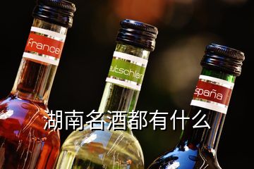 湖南名酒都有什么