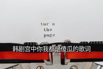 韓劇宮中你我都是傻瓜的歌詞