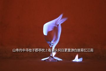 山寺月中尋桂子郡亭枕上看潮頭何日更重游白居易憶江南