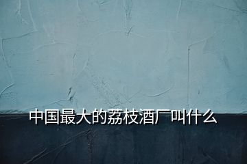 中國(guó)最大的荔枝酒廠叫什么