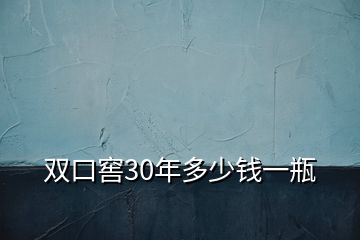 雙口窖30年多少錢一瓶