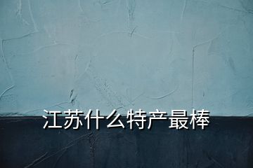 江蘇什么特產(chǎn)最棒