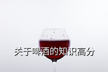 關(guān)于啤酒的知識(shí)高分