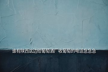 誰有陜西這邊給葡萄酒廠收葡萄的電話急急急