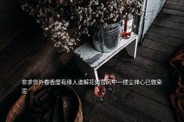 非求世外春香度有緣人誰解花如雪風(fēng)中一縷塵禪心已做染泥