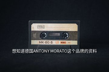 想知道德國ANTONY MORATO這個品牌的資料