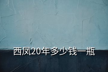 西鳳20年多少錢一瓶