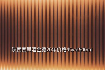 陜西西鳳酒金藏20年價格45vol500ml