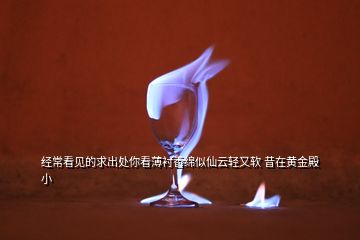 經(jīng)?？匆姷那蟪鎏幠憧幢∫r香綿似仙云輕又軟 昔在黃金殿小