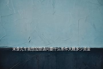 米食先生我想加盟請(qǐng)問(wèn)要什么條件大概多少資金