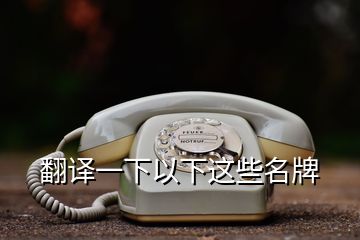 翻譯一下以下這些名牌