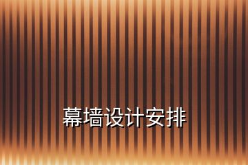 幕墻設計安排