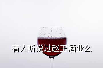 有人聽說過趙王酒業(yè)么