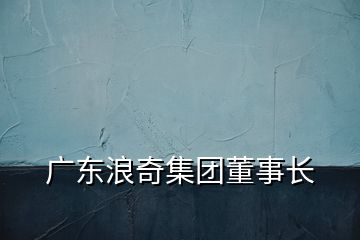 廣東浪奇集團董事長